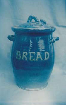 Bread Crock in Blue Stoneware
