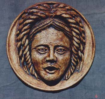 Stoneware Face Plaque